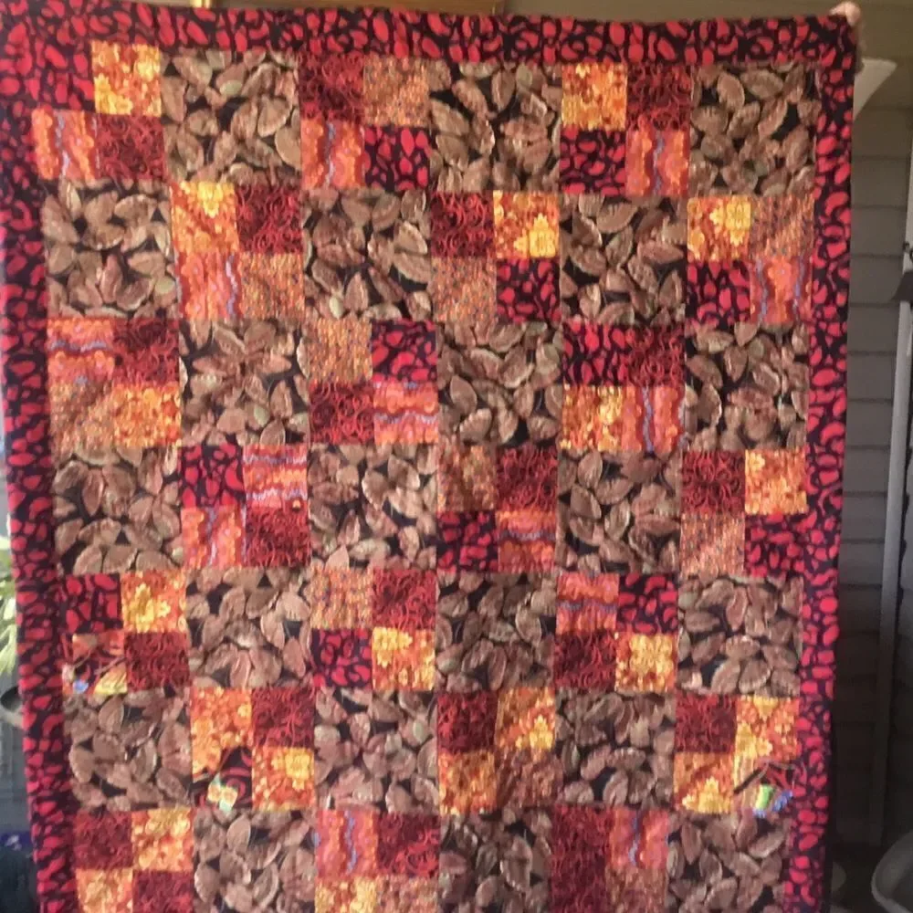 NWT. Hand Crafted Butterflies in Red Quilt